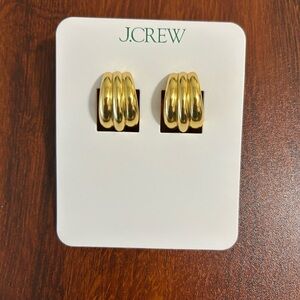 J. Crew Chunky Textured Gold Hoop Earrings